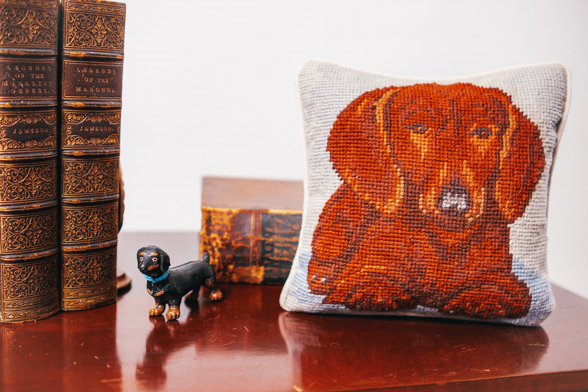 Dachshund Needlepoint Throw Pillow