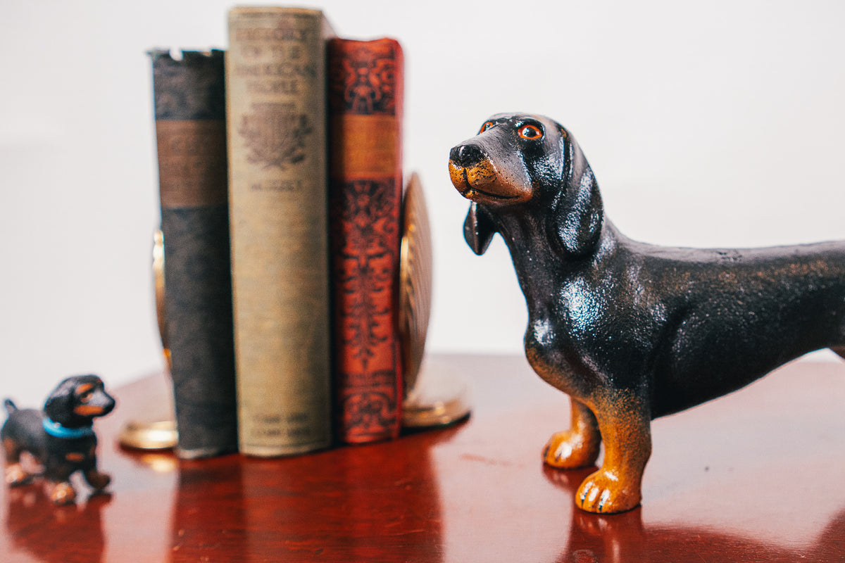 Vintage Cast Iron Dachshund Figurine