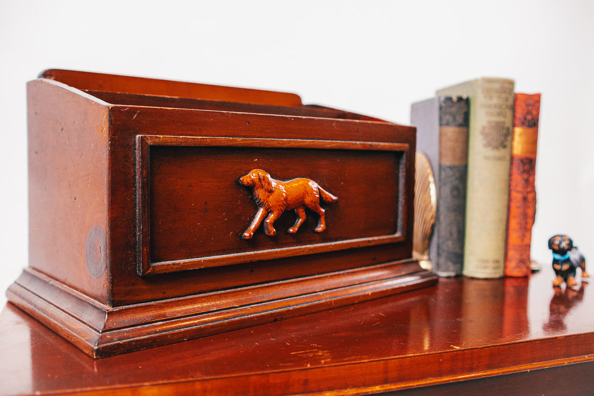 Vintage Labrador Wooden Mail Organizer