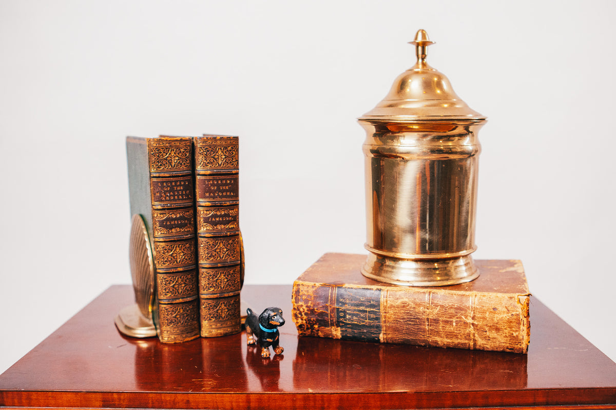 Antique Solid Brass Lidded Urn