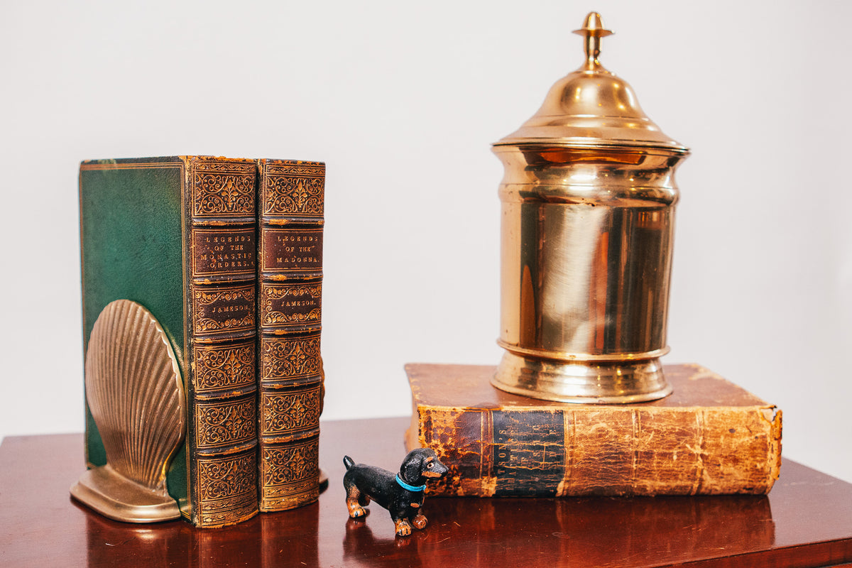 Antique Solid Brass Lidded Urn