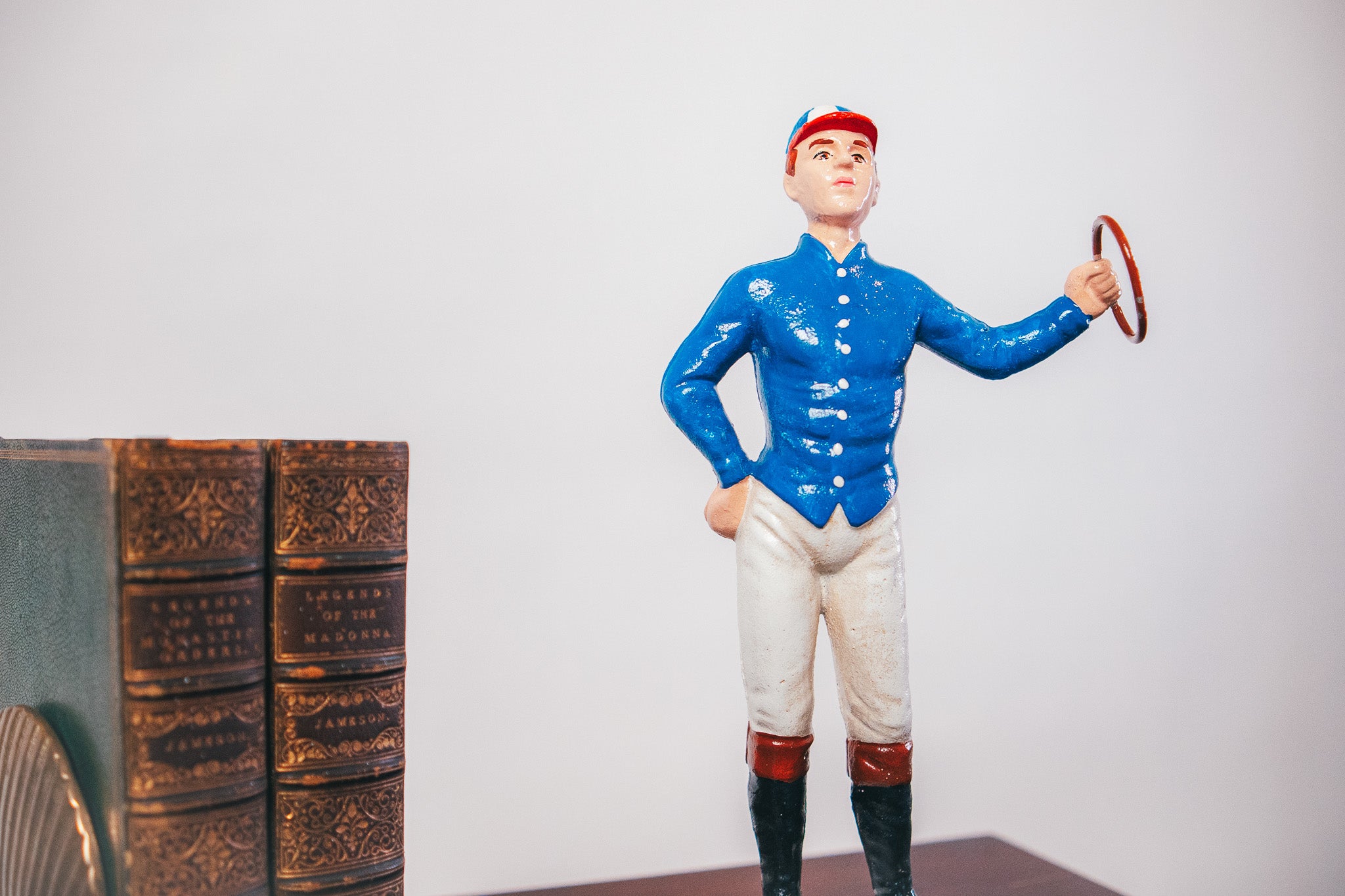 21 Club Style Cast Iron Lawn Jockey Figurine