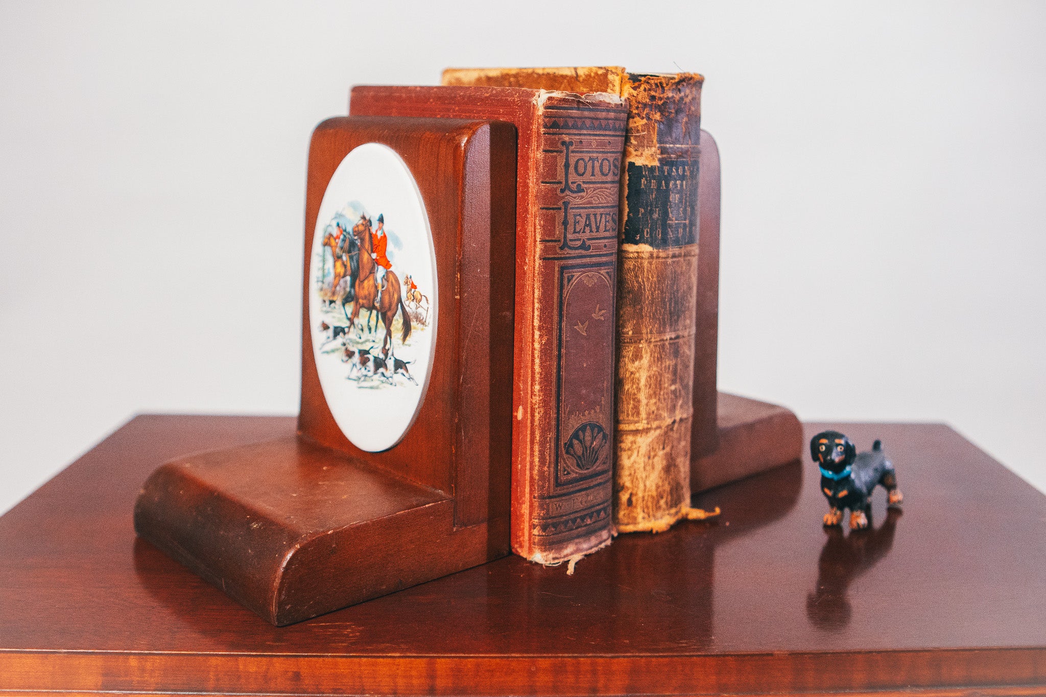 Large Equestrian Wooden Bookends