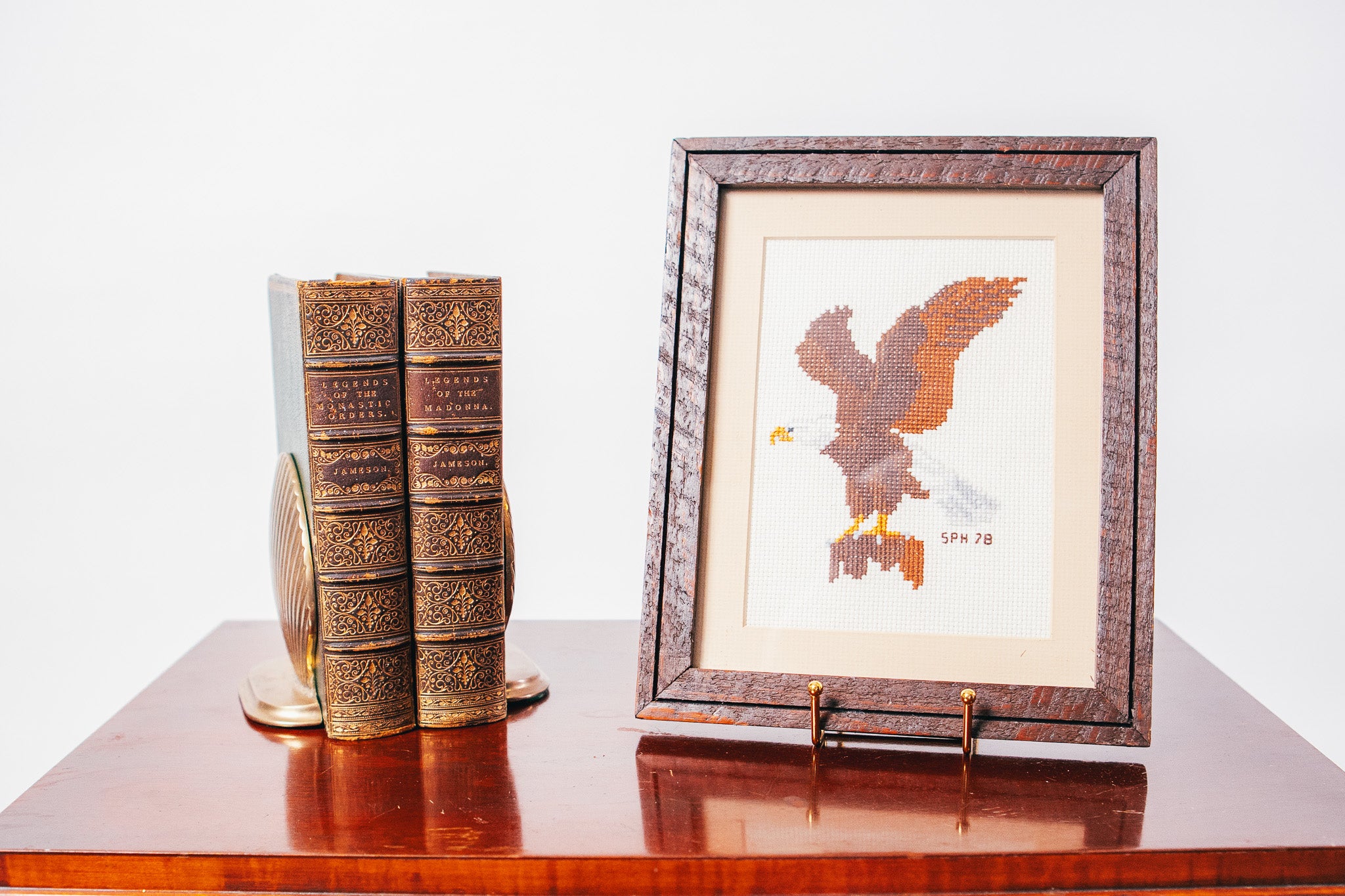 1976 American Bald Eagle Framed Cross Stitch