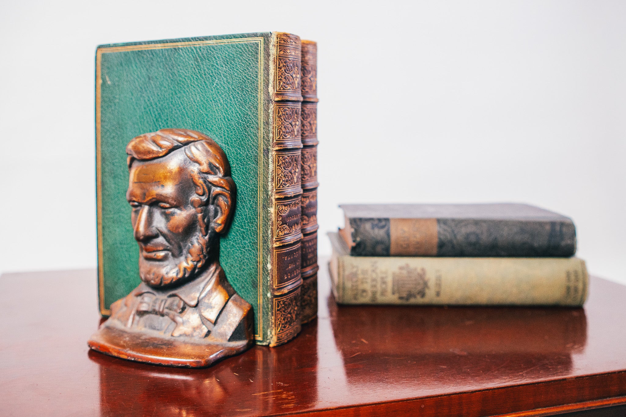 1930’s Bronzed Copper Abraham Lincoln Cast-Metal Bookends