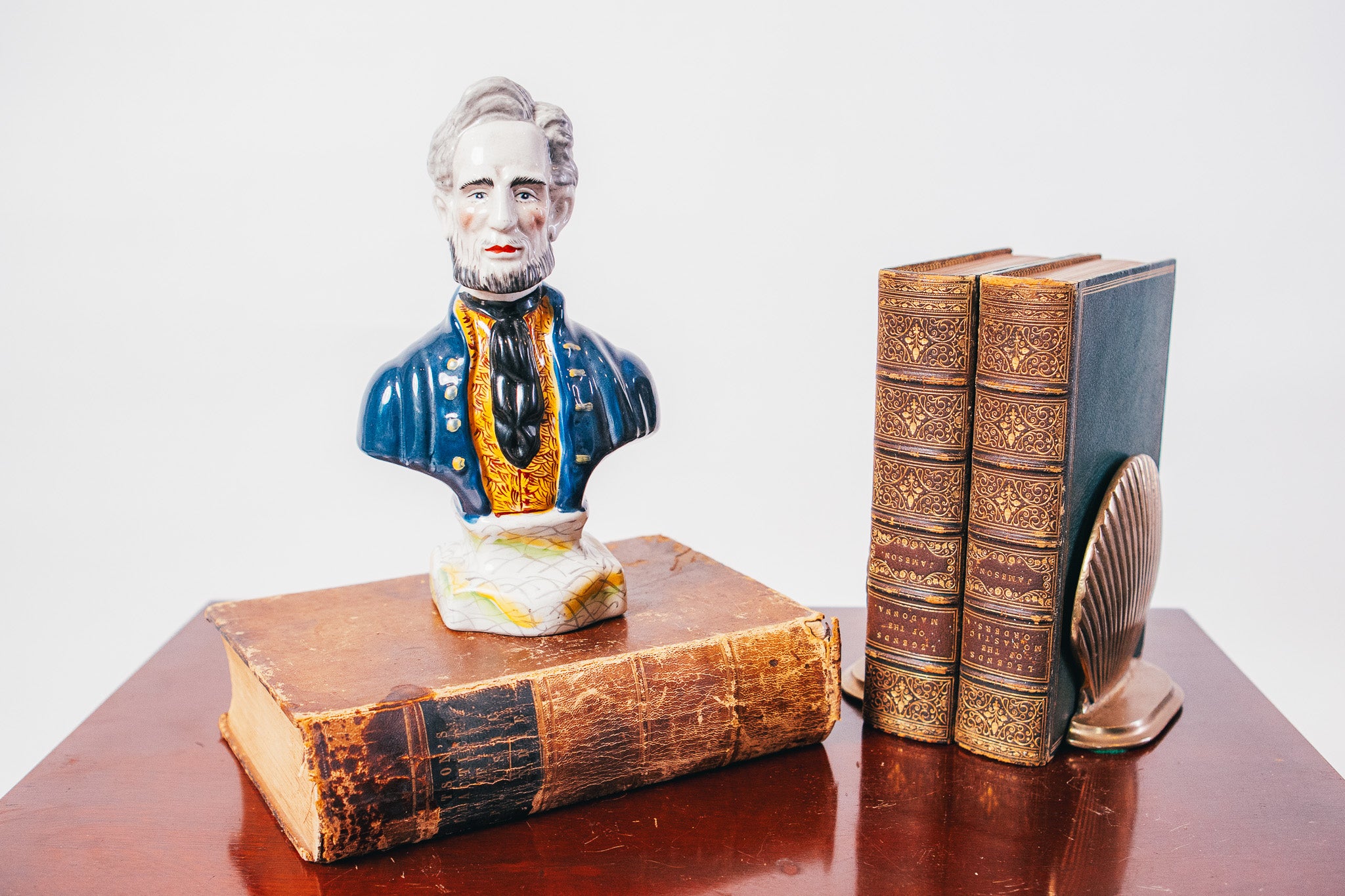 19th Century Antique Staffordshire Ceramic Bust of President Abraham Lincoln