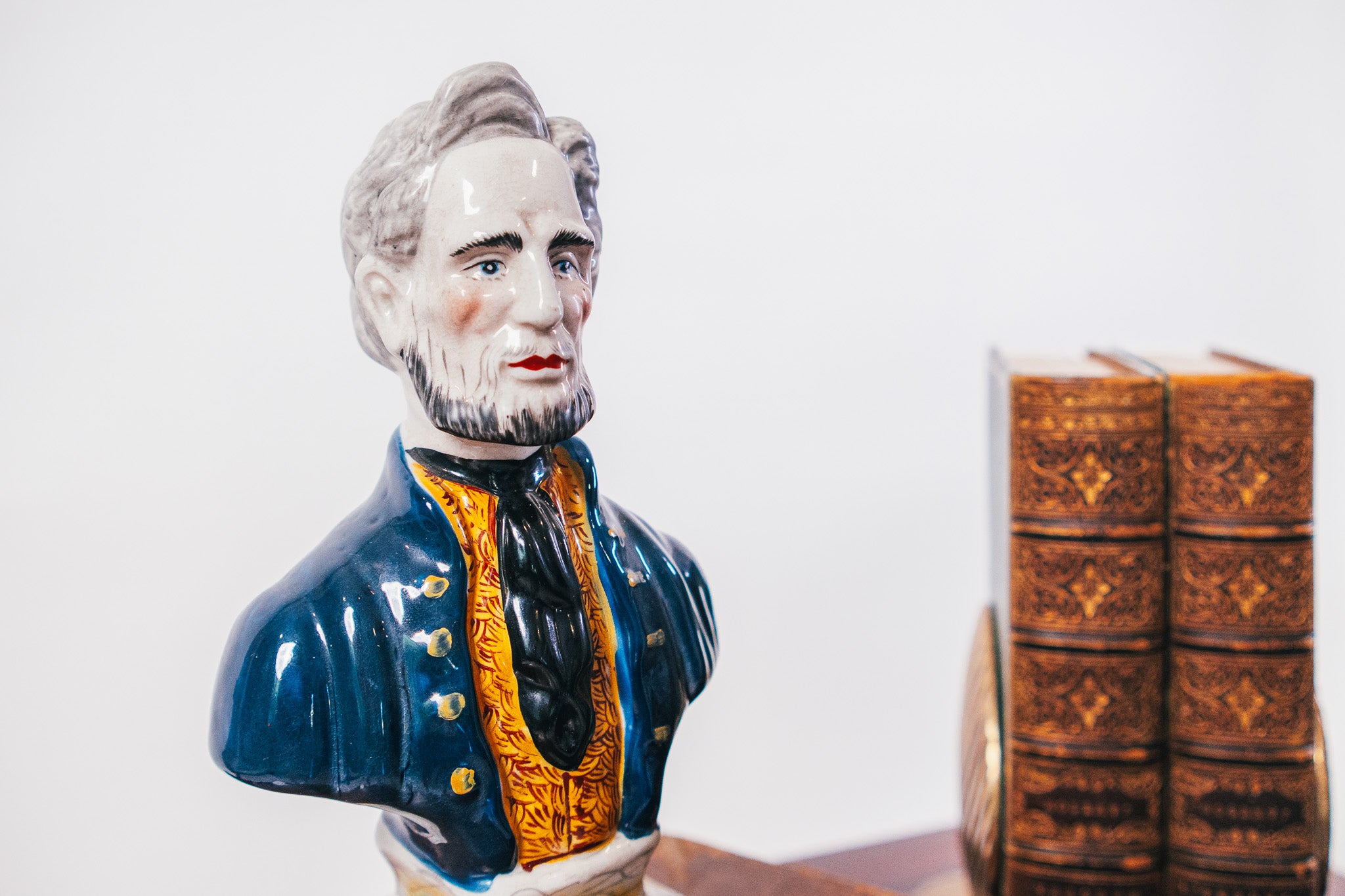 19th Century Antique Staffordshire Ceramic Bust of President Abraham Lincoln