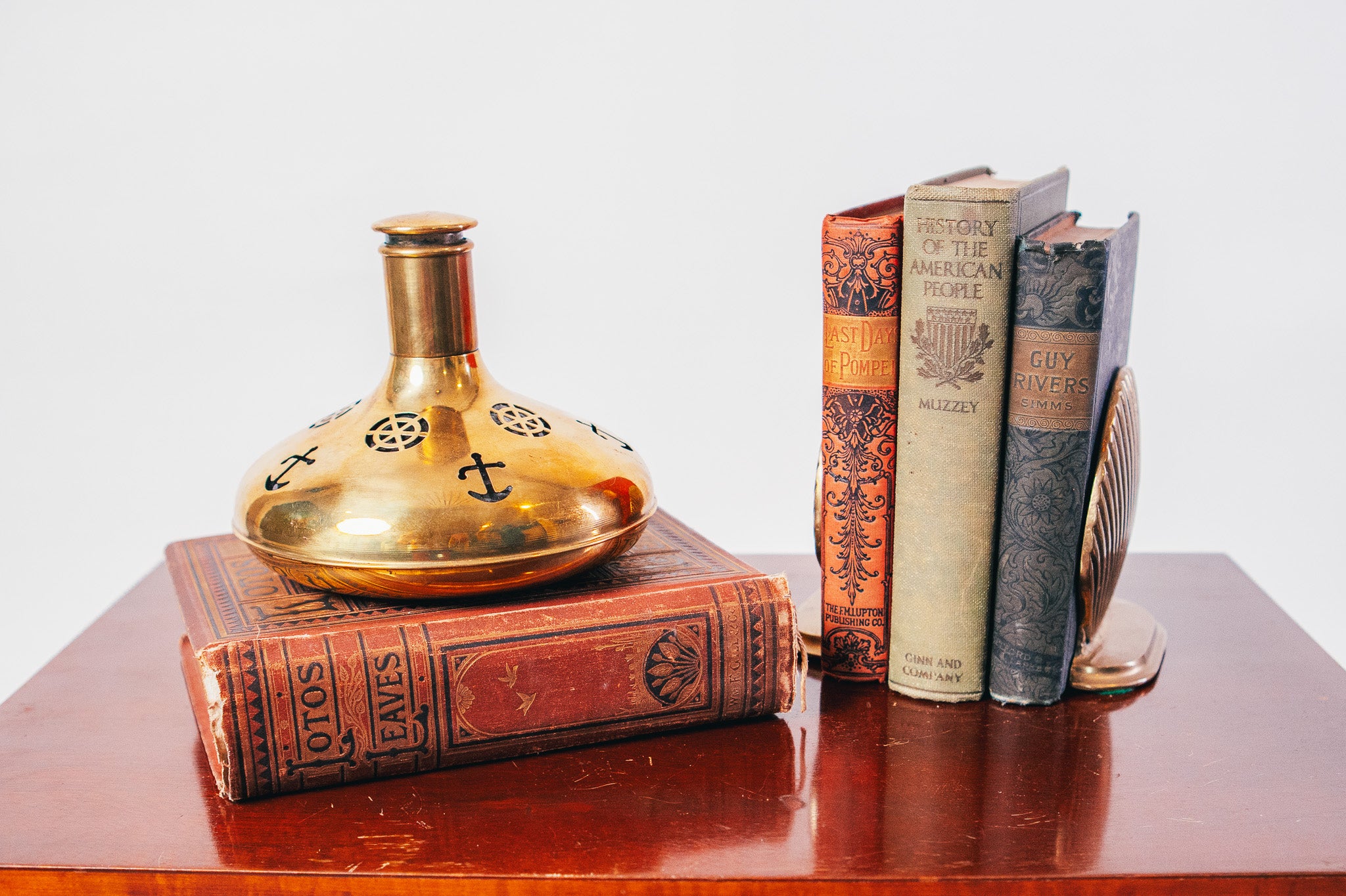 1950βs Swedish Nautical Brass Over Glass Decanter