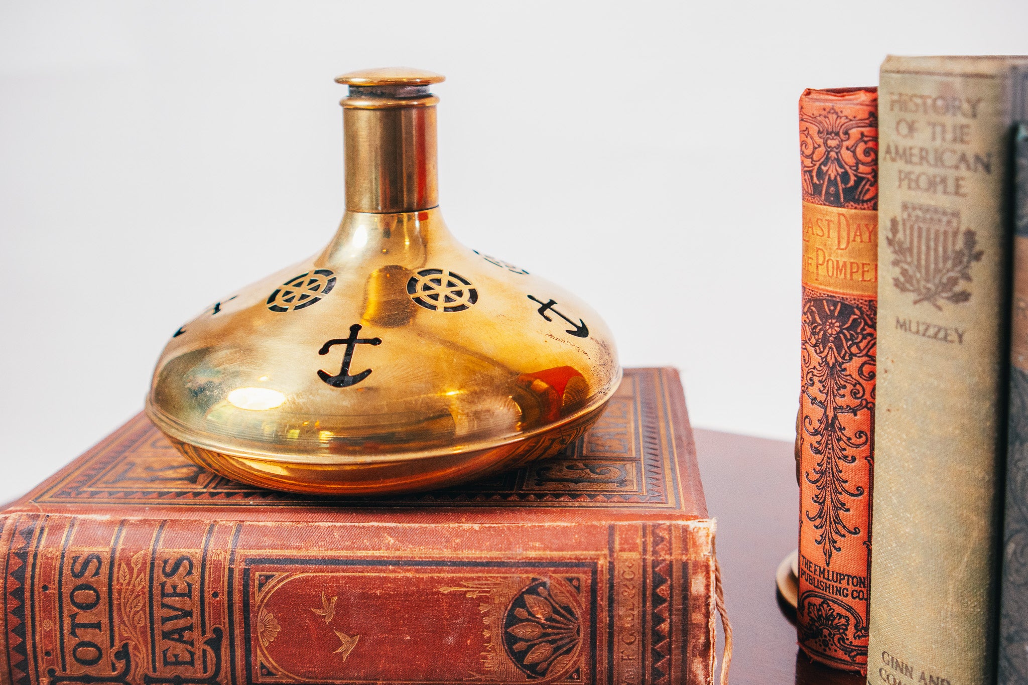 1950’s Swedish Nautical Brass Over Glass Decanter