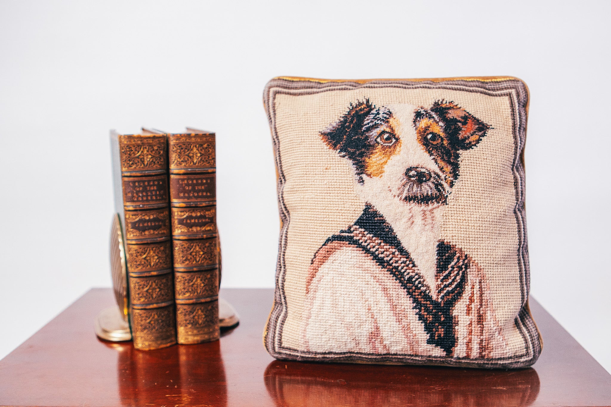 Nautical Jack Russell Terrier Needlepoint Throw Pillow