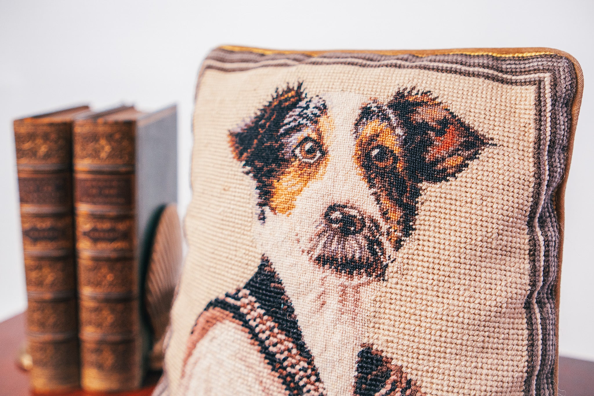 Nautical Jack Russell Terrier Needlepoint Throw Pillow