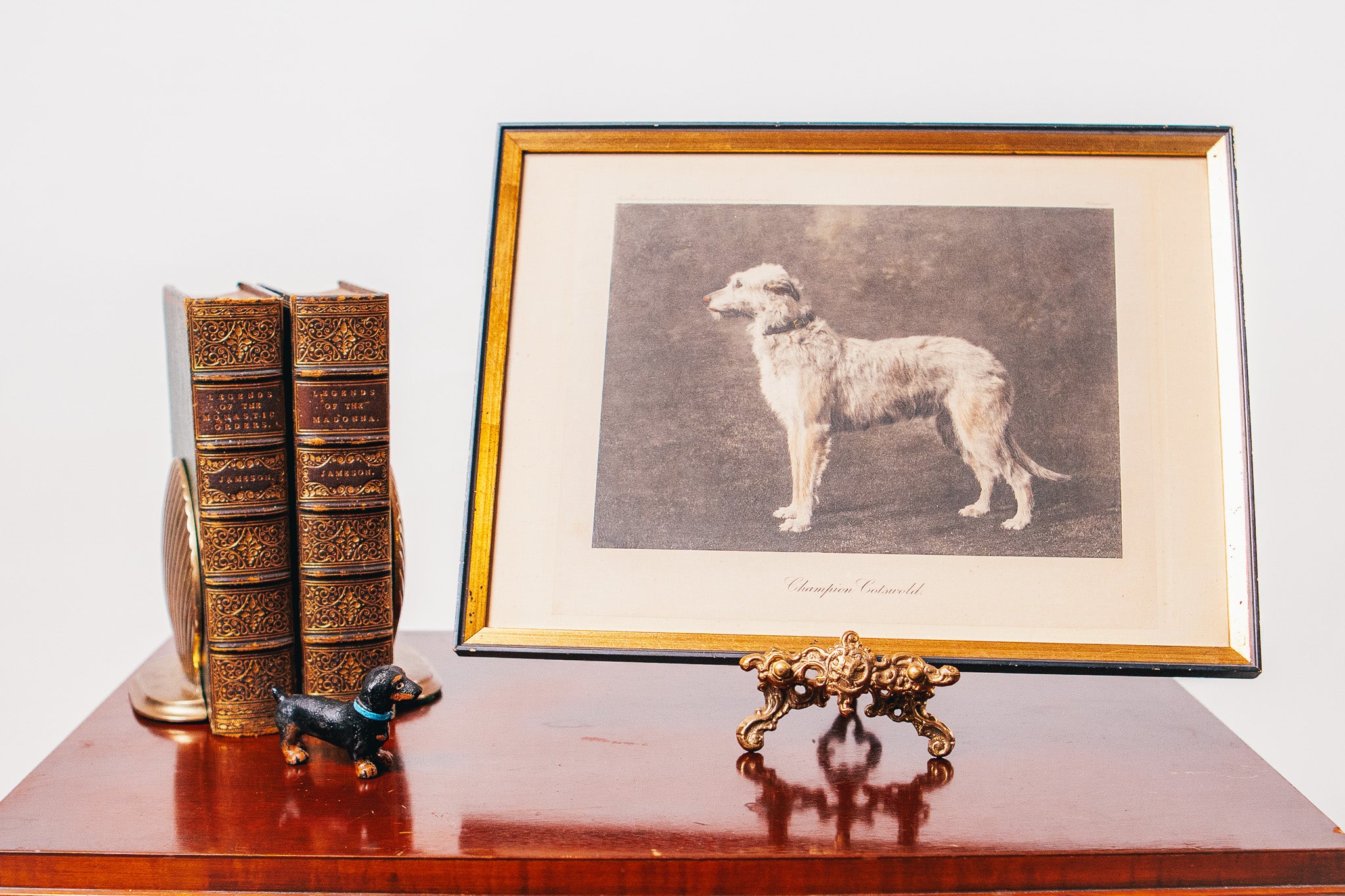 Vintage Roaming Irish Wolfhound Framed Black & White Print