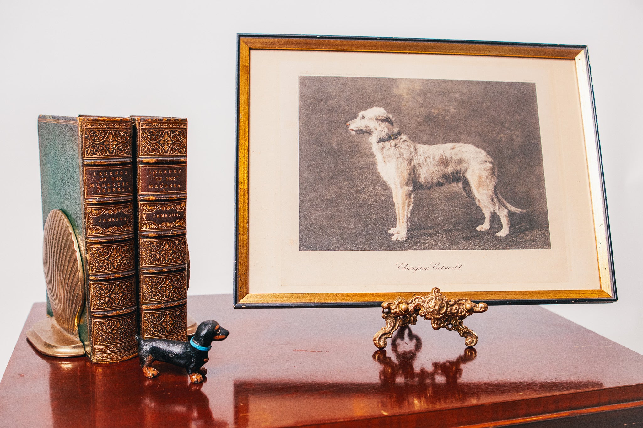 Vintage Roaming Irish Wolfhound Framed Black & White Print