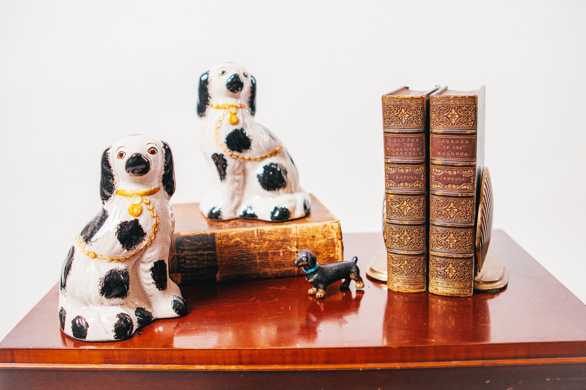 Black & White Staffordshire-Style Ceramic Dog Figurine (set of two)