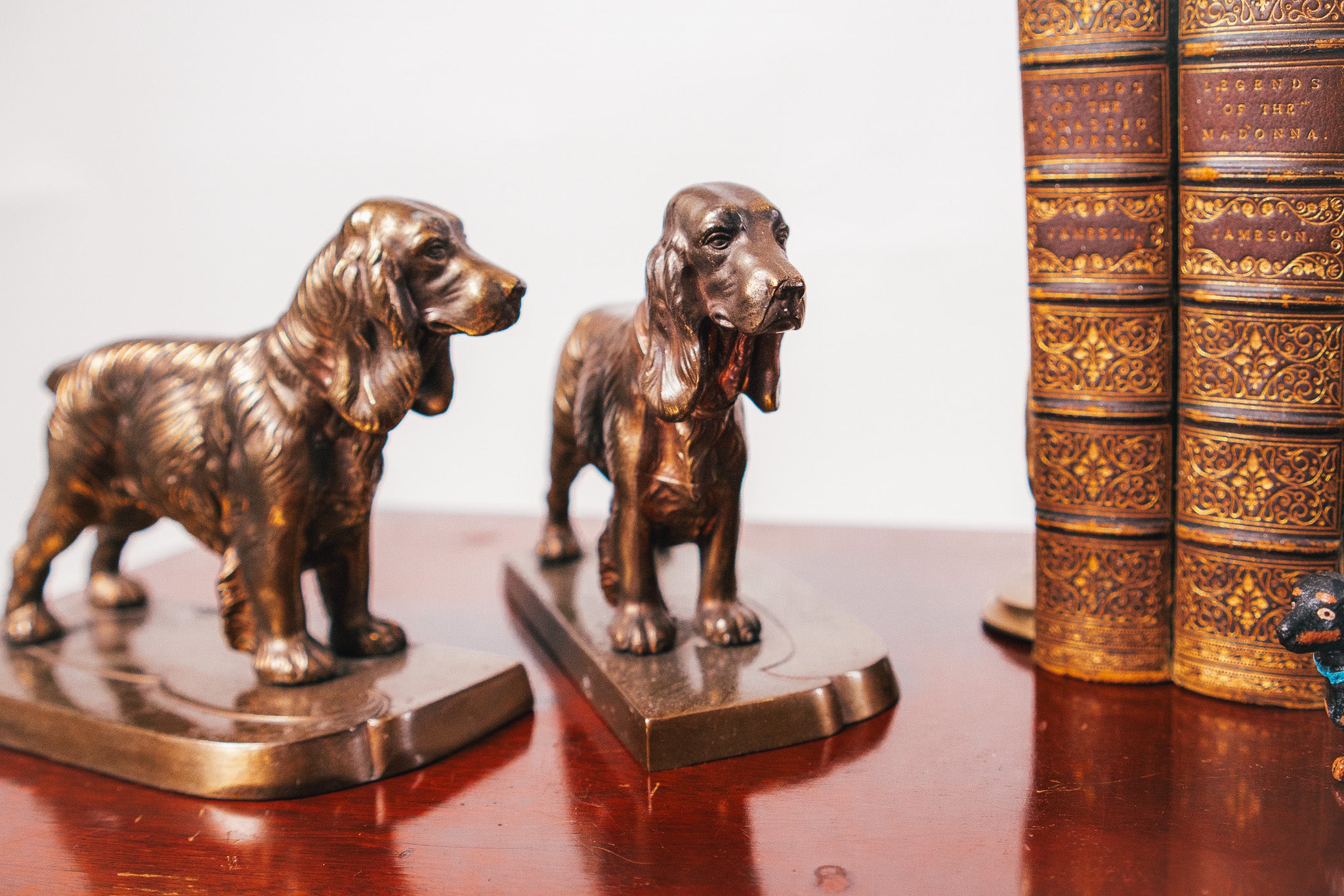 1930’s Frankart American Art Deco Cast Metal Cocker Spaniel Bookends