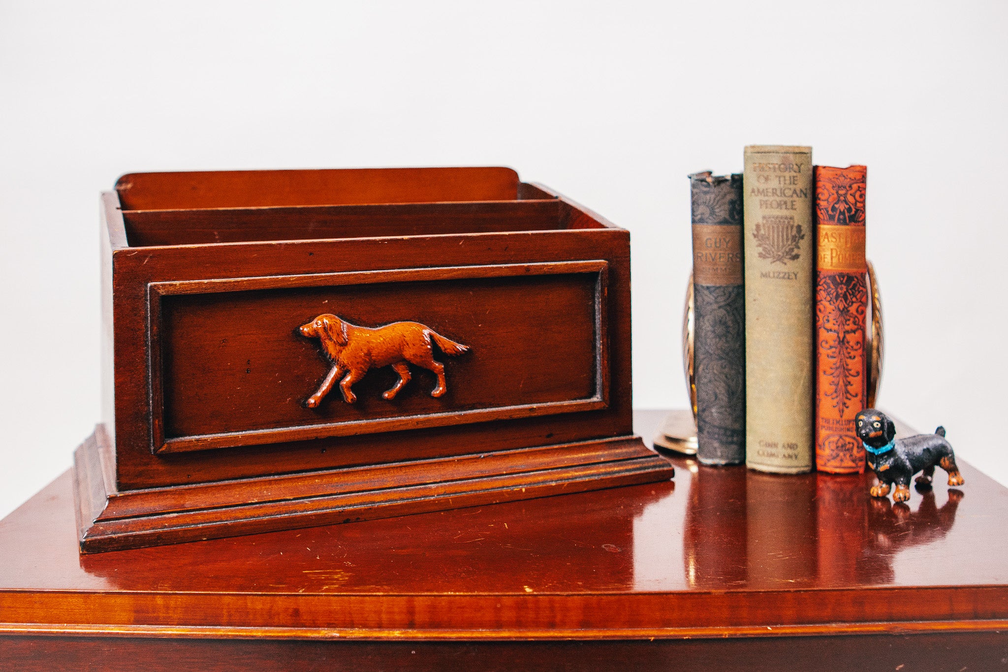 Vintage Labrador Wooden Mail Organizer
