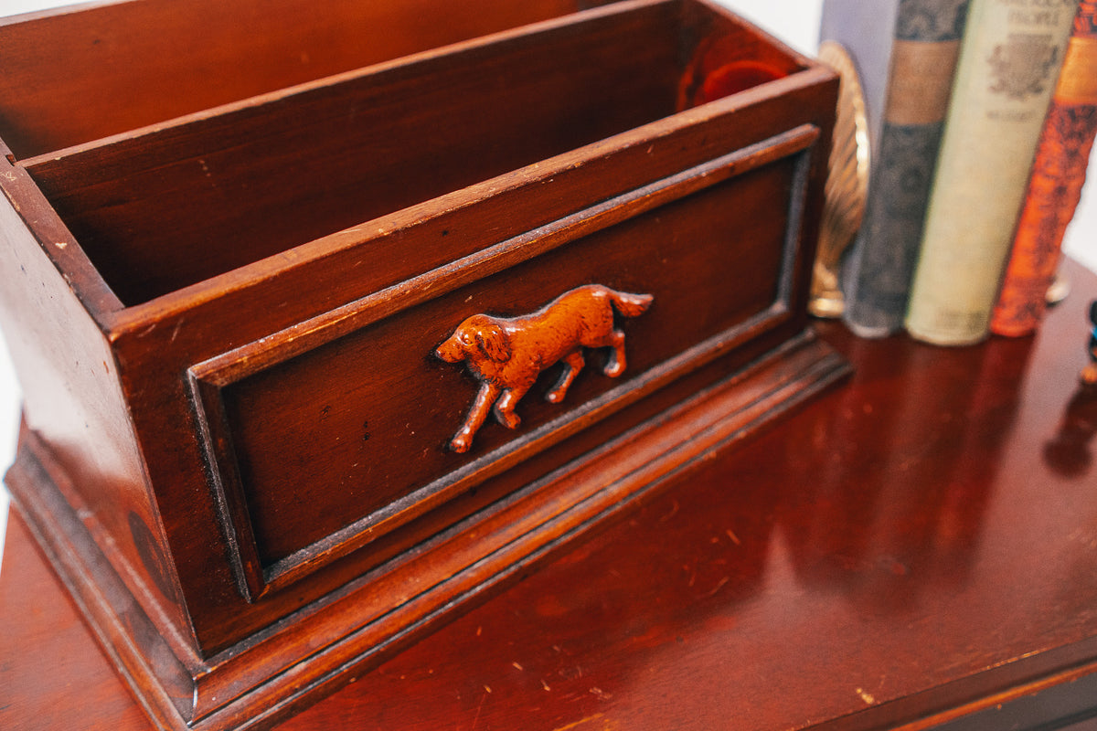 Vintage Labrador Wooden Mail Organizer