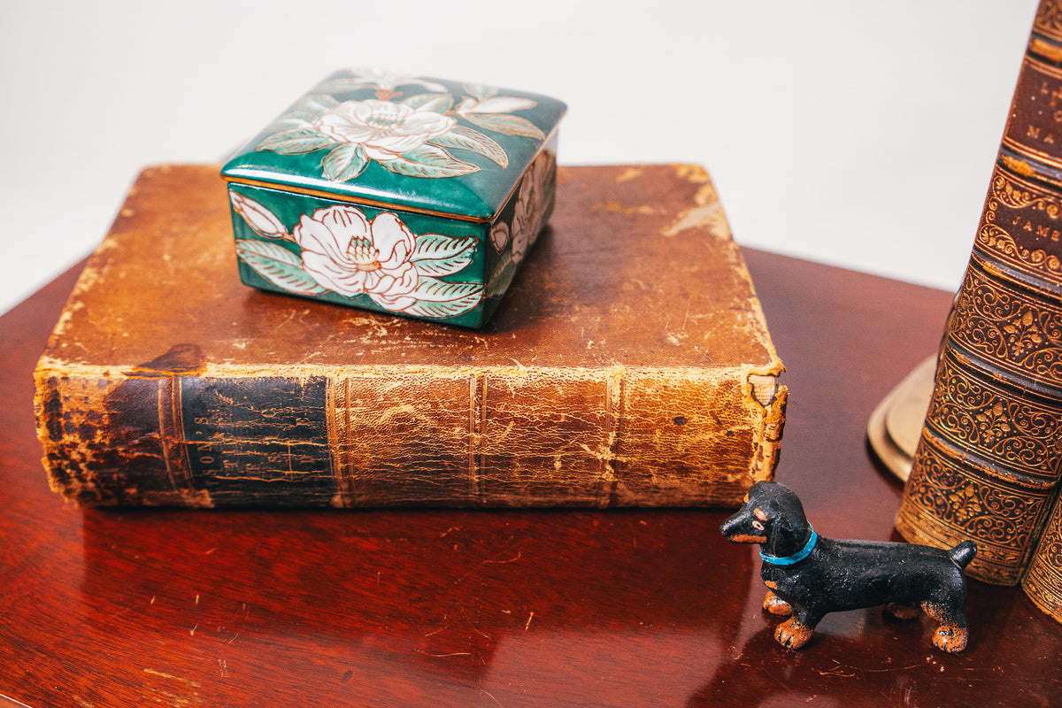 Vintage Chinoiserie Floral Porcelain Trinket Box