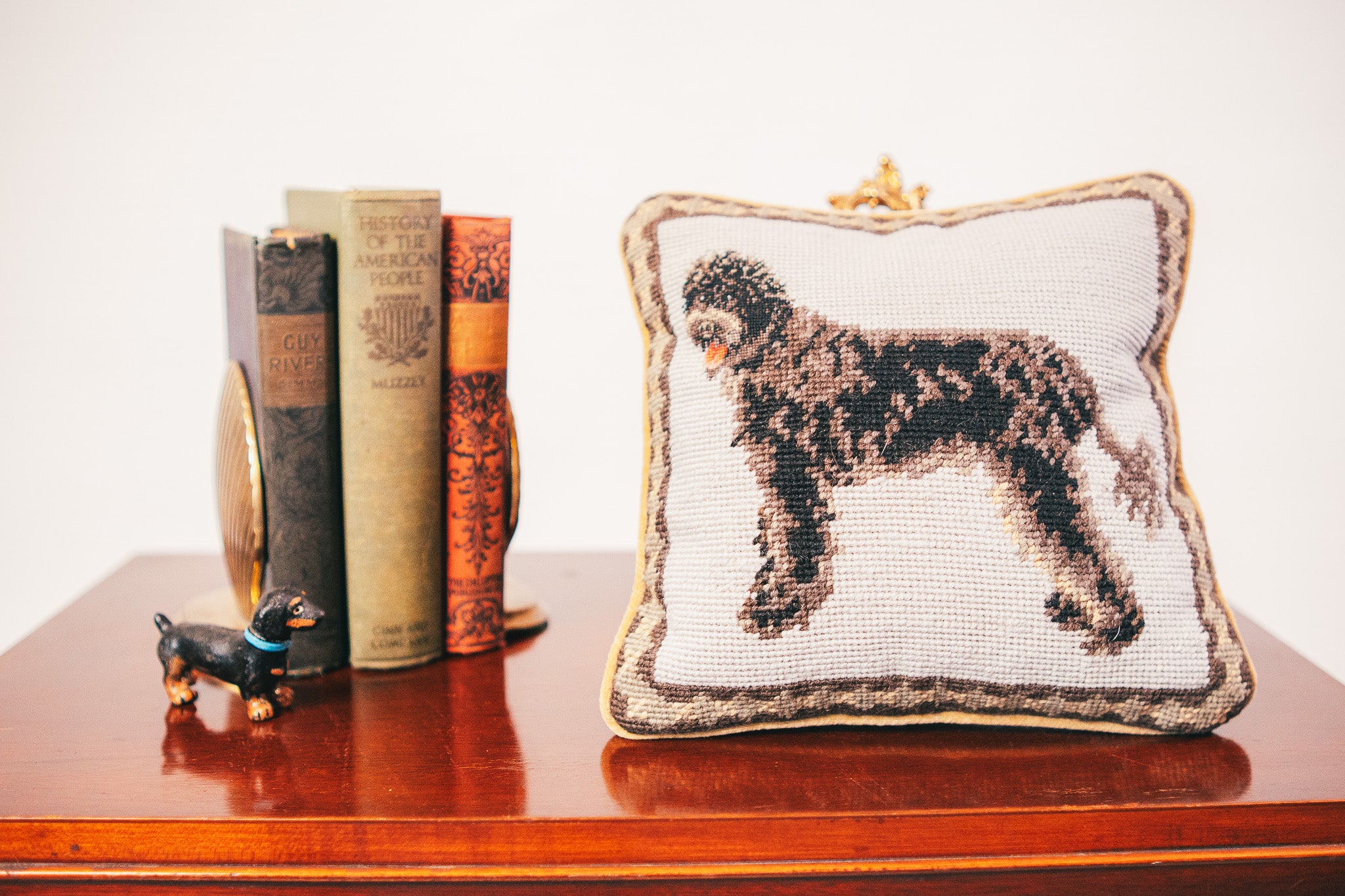 Portuguese Water Dog Needlepoint Throw Pillow