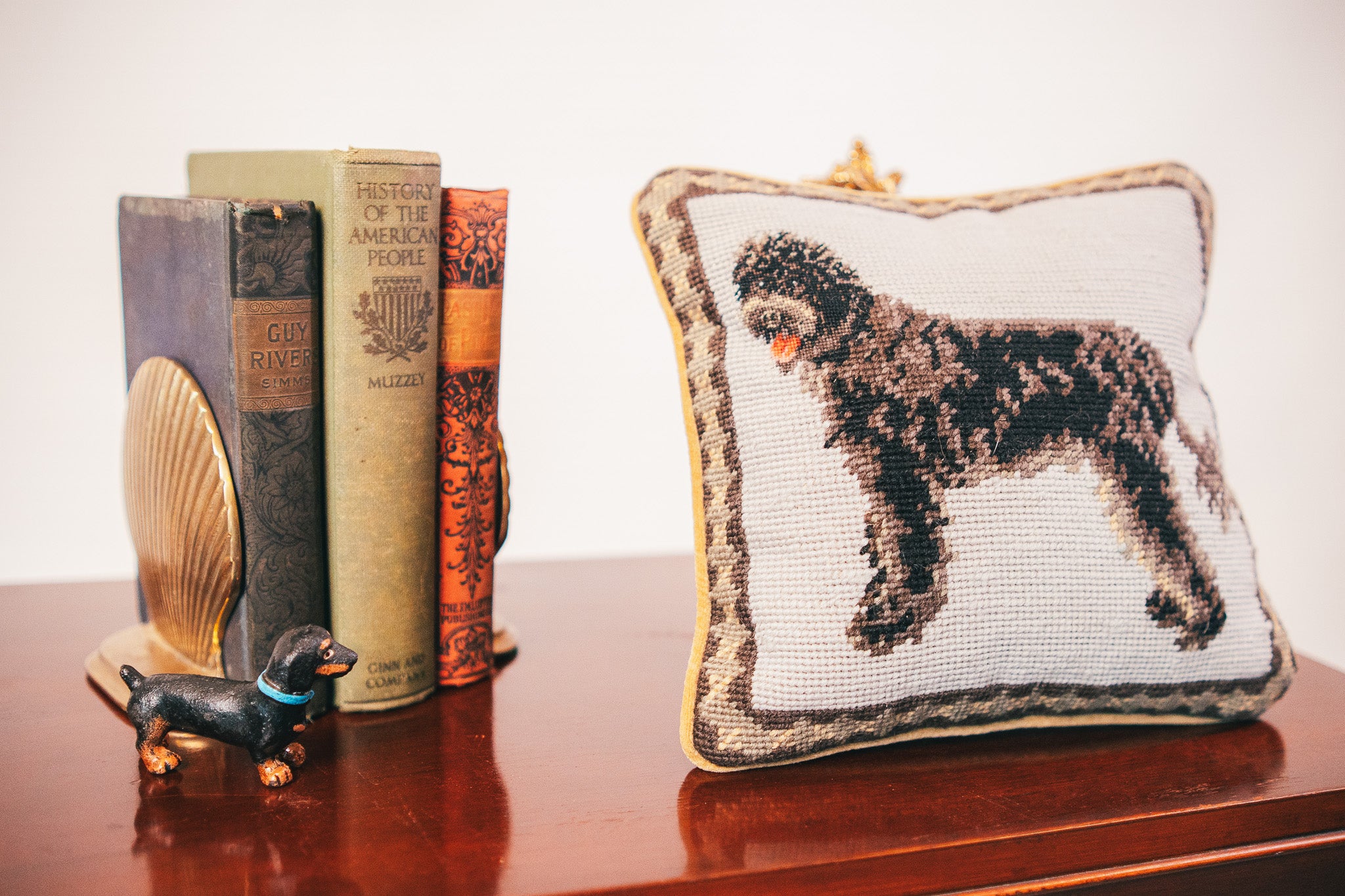 Portuguese Water Dog Needlepoint Throw Pillow