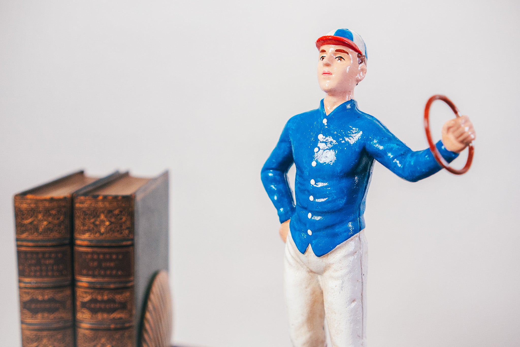 21 Club Style Cast Iron Lawn Jockey Figurine