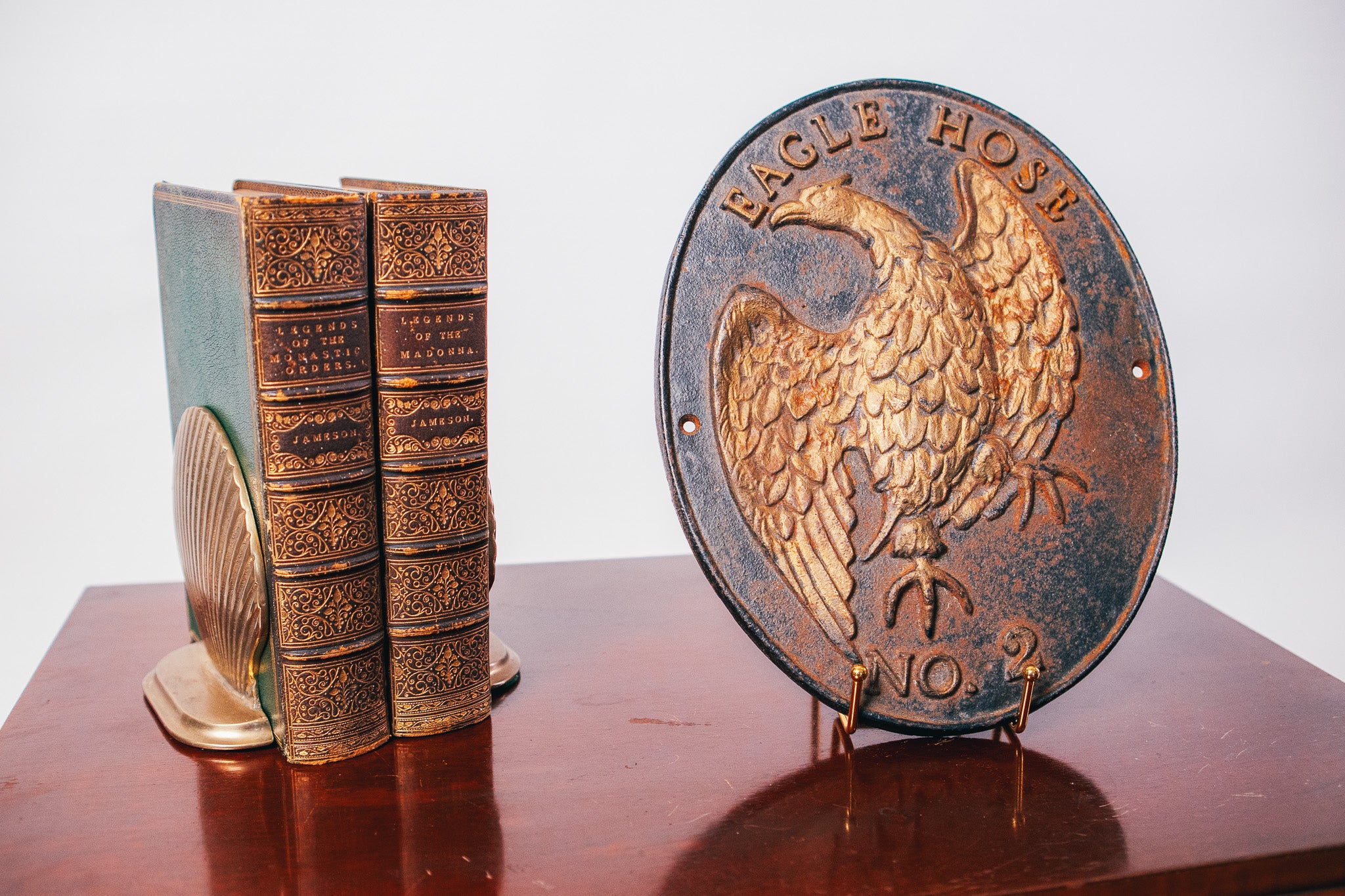 1880 Antique Large Cast Iron Eagle Hose No. 2 Plaque