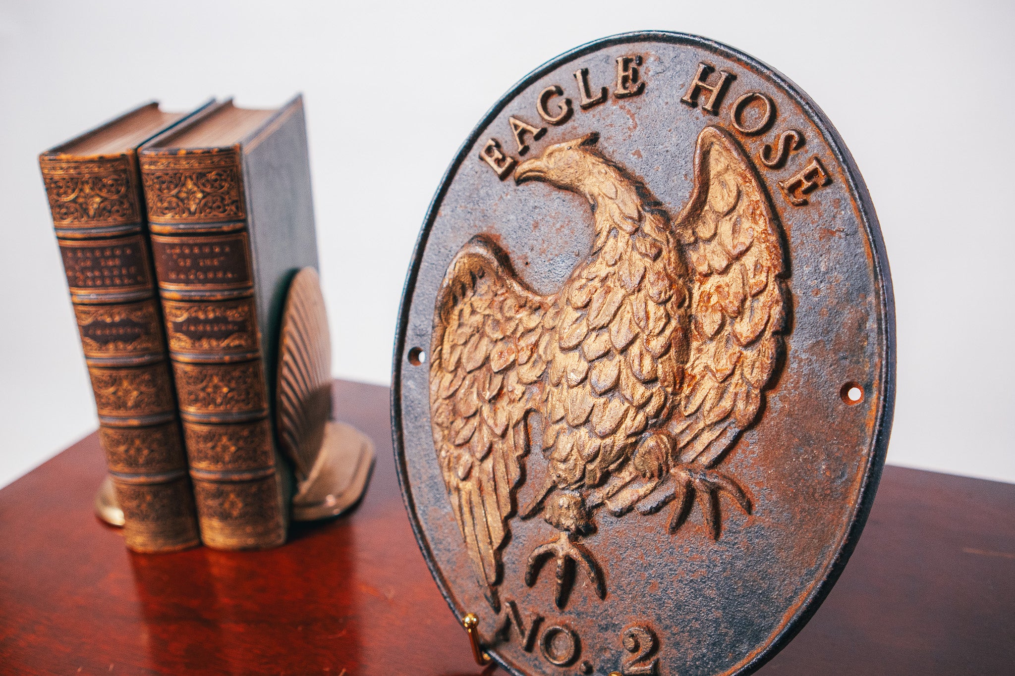 1880 Antique Large Cast Iron Eagle Hose No. 2 Plaque