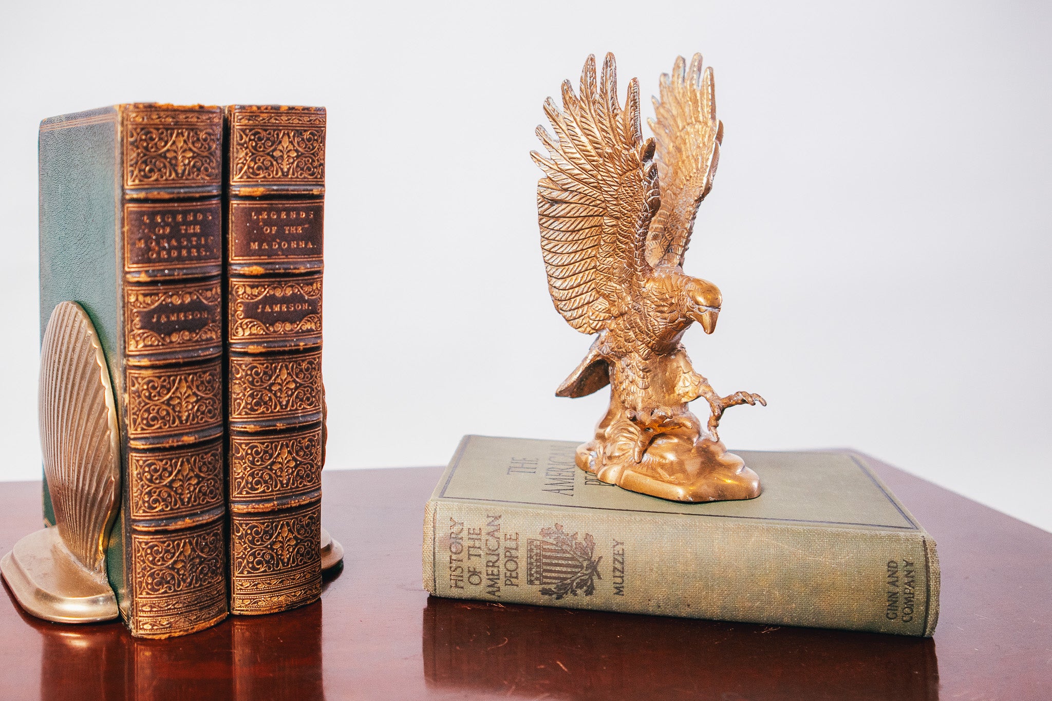 Vintage Solid Brass American Eagle Statue
