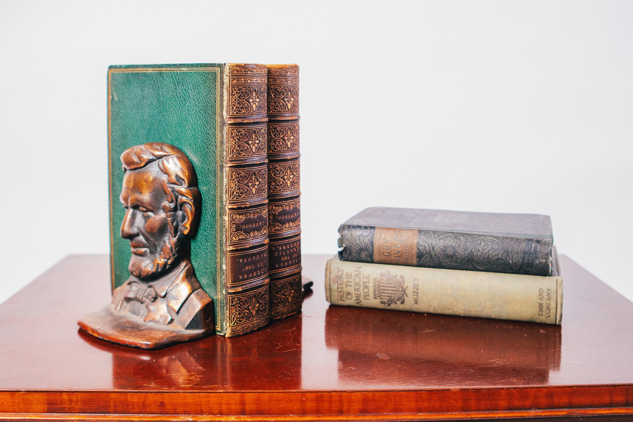 1930’s Bronzed Copper Abraham Lincoln Cast-Metal Bookends