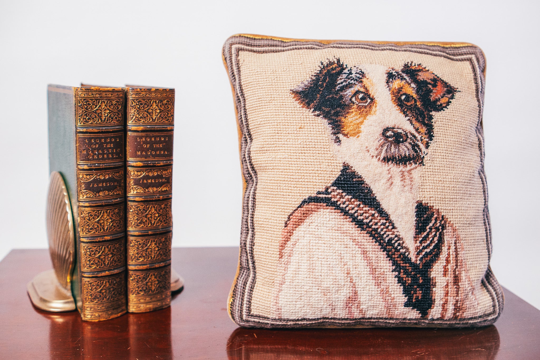Nautical Jack Russell Terrier Needlepoint Throw Pillow